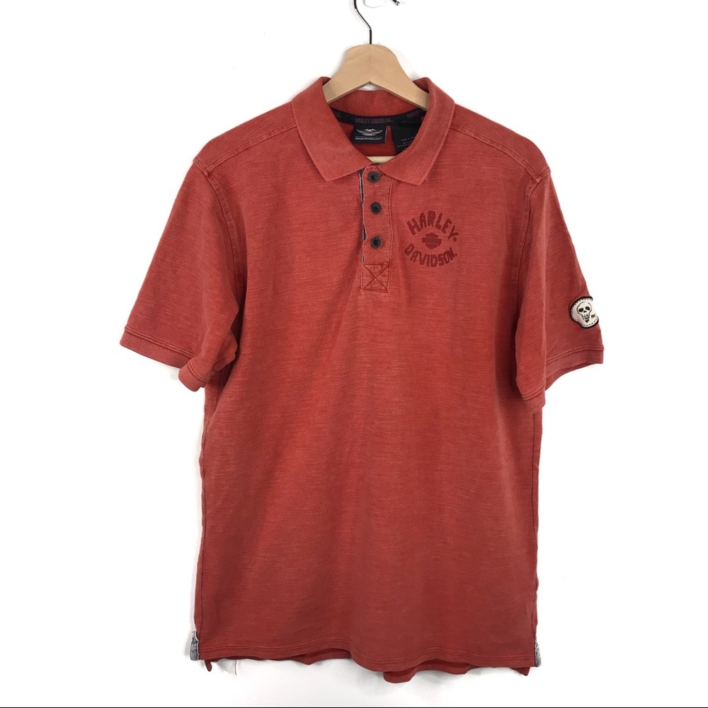 Harley Davidson Short Sleeve Skull Logo Polo